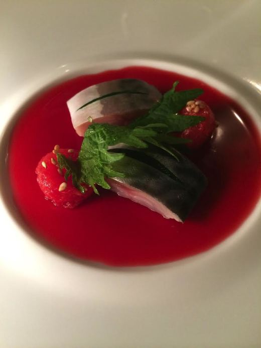 Ledoyen Mackerel with beet juice