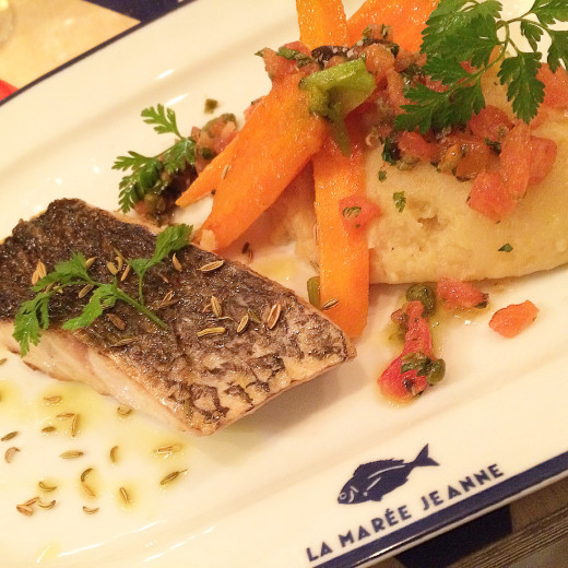 Grilled croaker fish with fennel seeds at La Maree Jeanne Paris