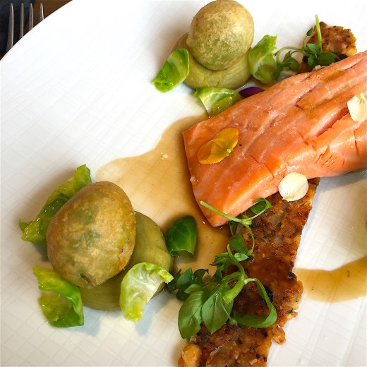 Domaine de Fontenille Olive oil poached salmon