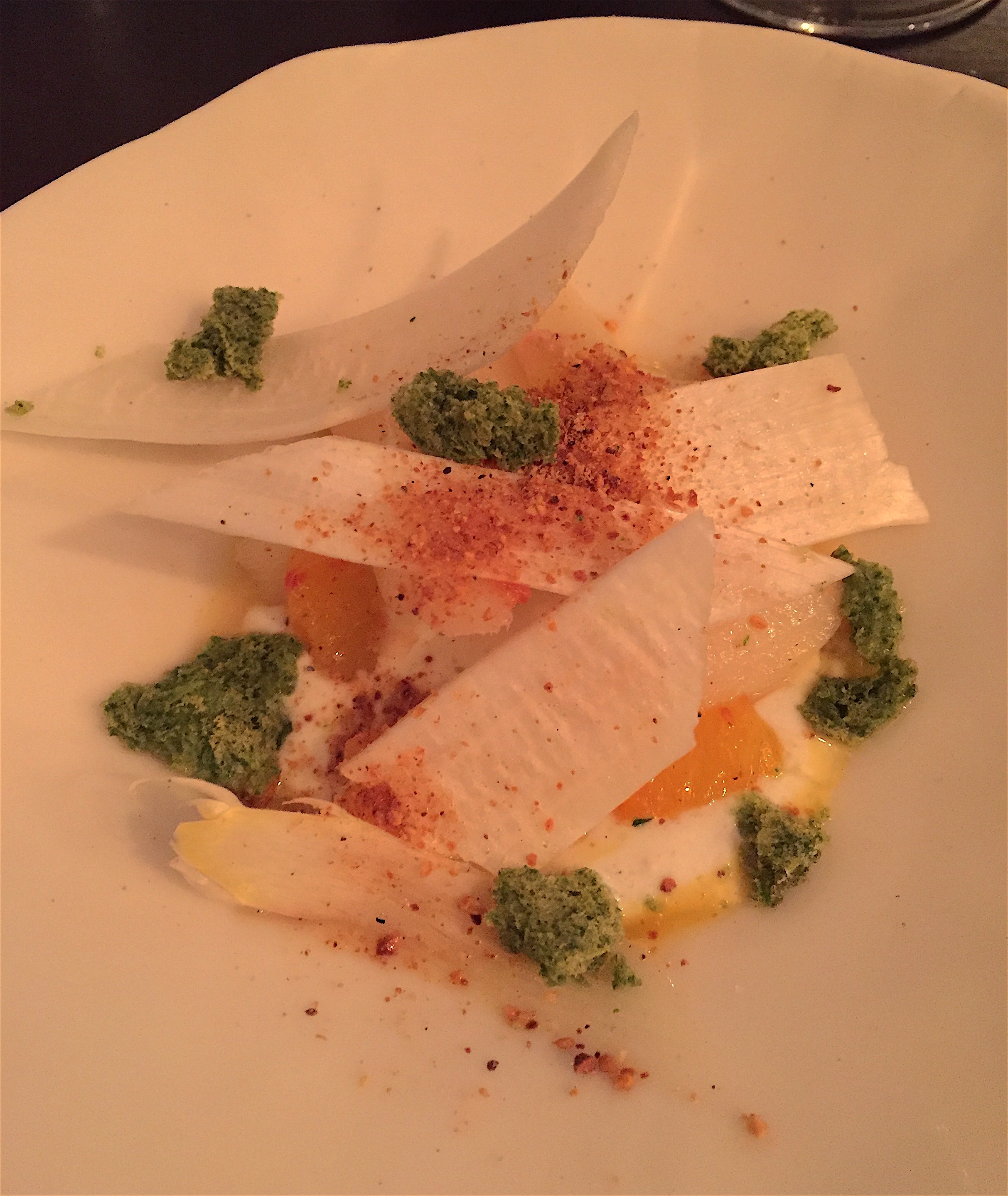 Detour - white asparagus with poached egg @Alexander Lobrano