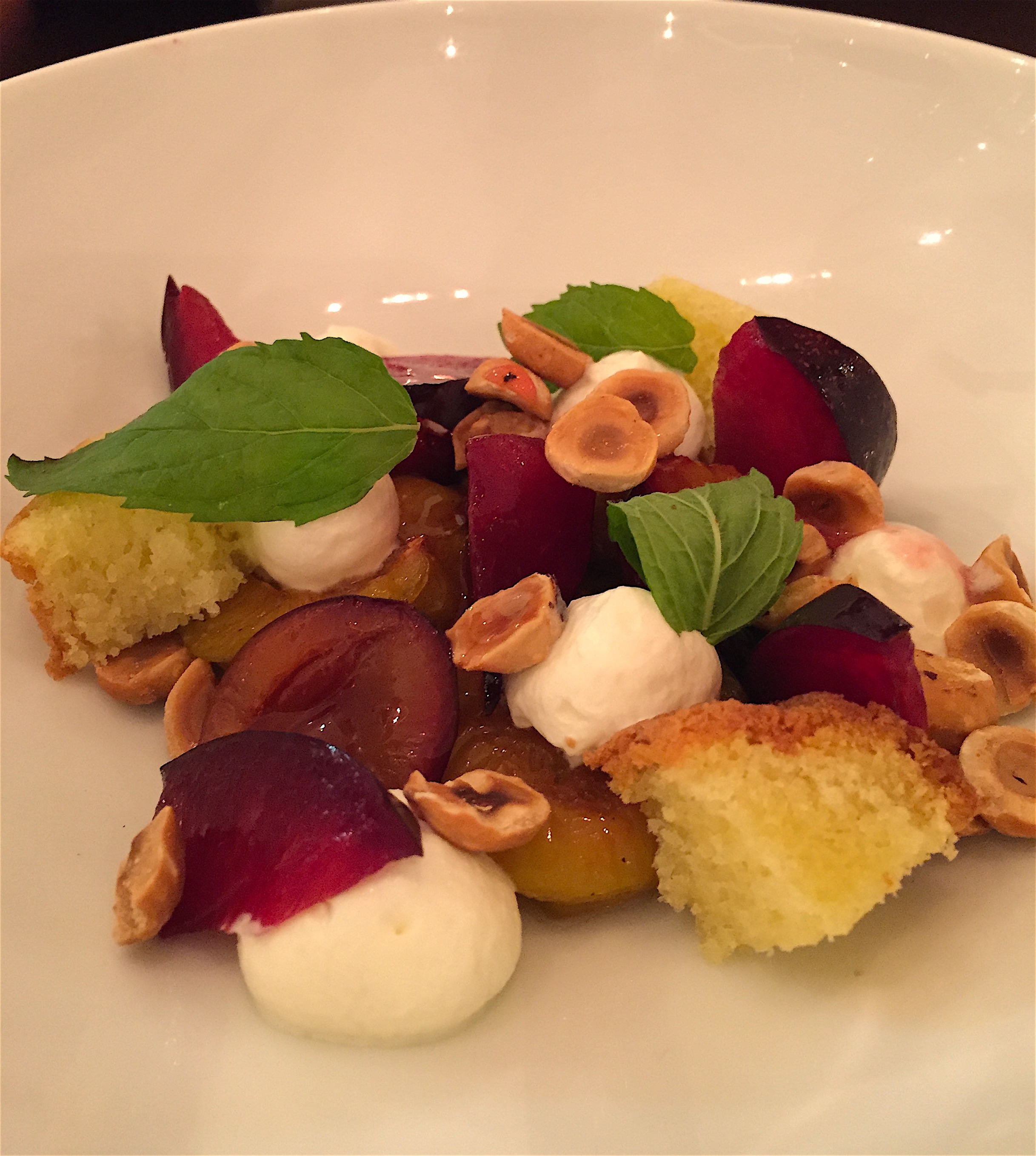Eels - desserts of roasted plums@ Alexander Lobrano