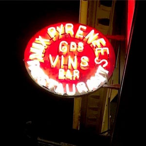 Vins des Pyrenees - neon sign@Alexander Lobrano