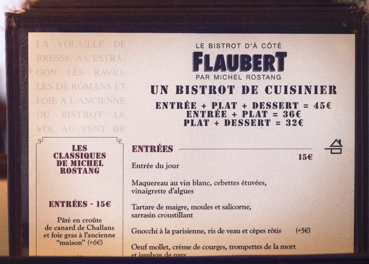 Le Flaubert - Detail of menu@Lisa Klein Michel