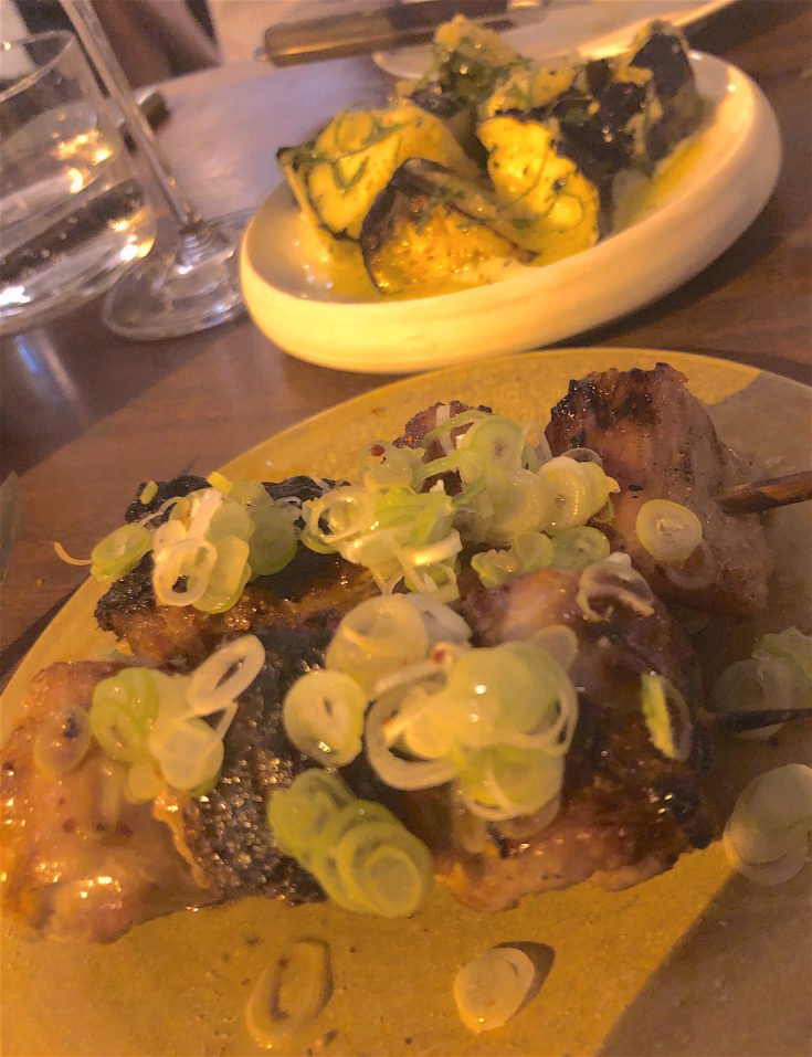 Le Rigmarole - charred zucchini and pork breast yakitori @AlexanderLobrano