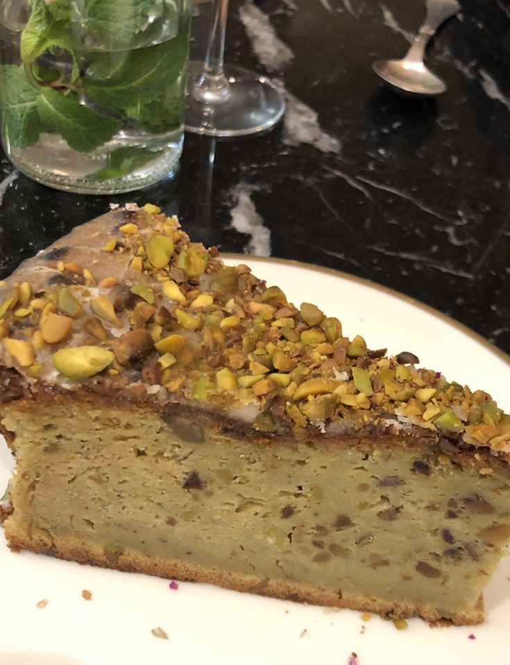 Iberia Kitchen Pistachio cake@Alexander Lobrano