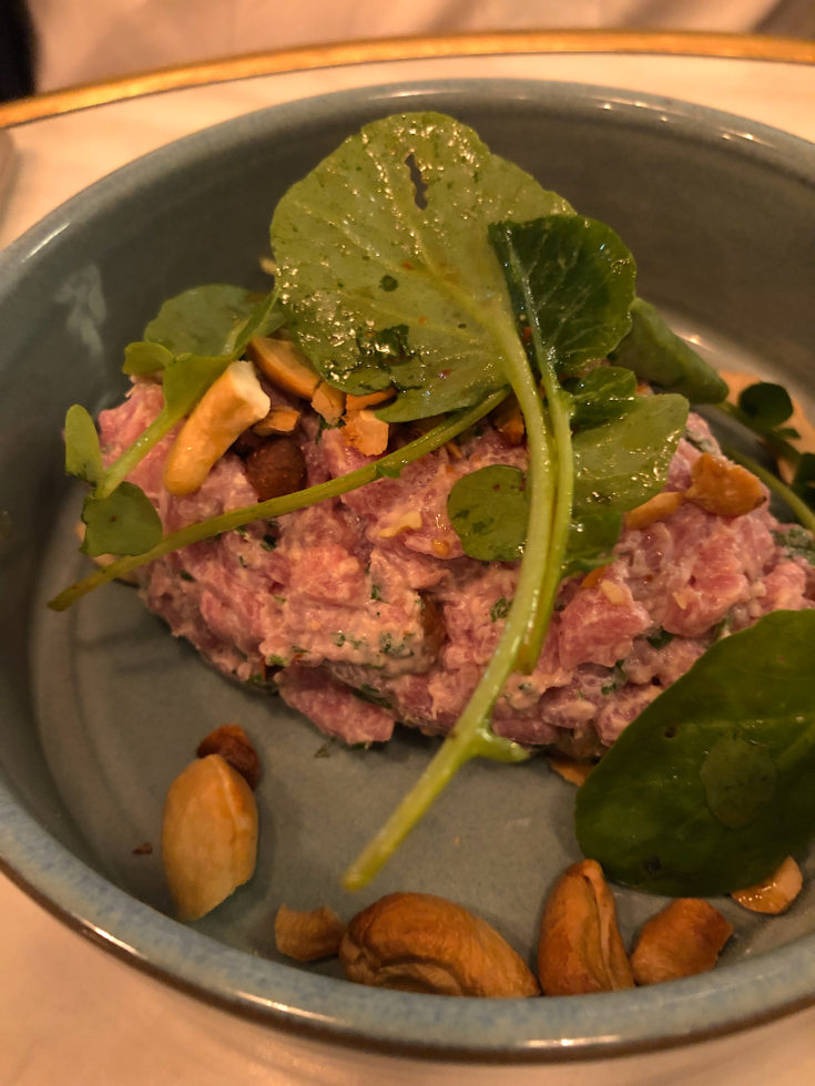 Mieux - veal tartare with cashews @Alexander Lobrano