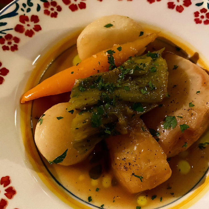 A L'Epi d'Or - pot au feu vegetables @Alexander Lobrano