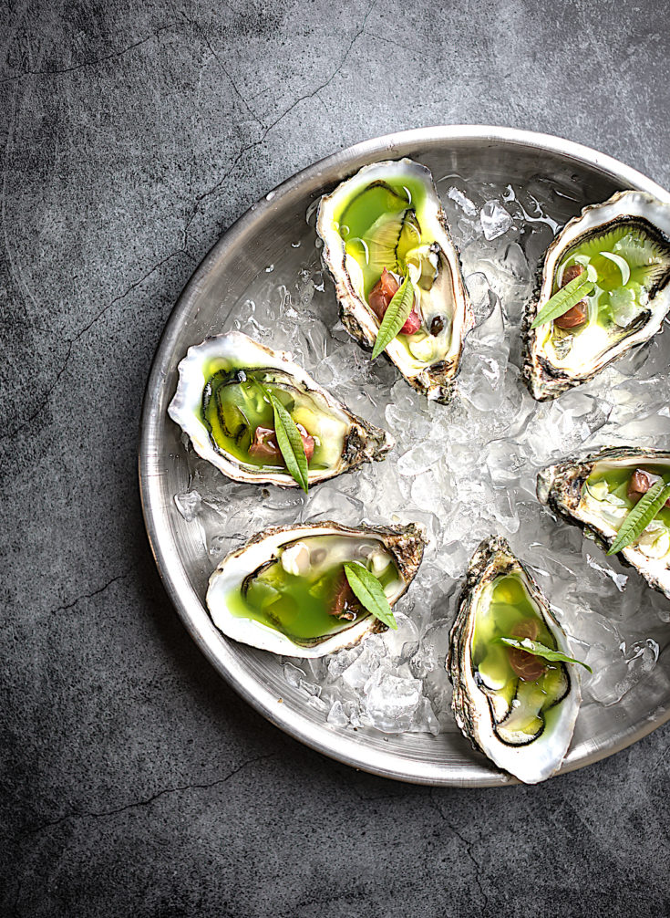 Liquide - Oysters with verveine @Ilya Food Stories