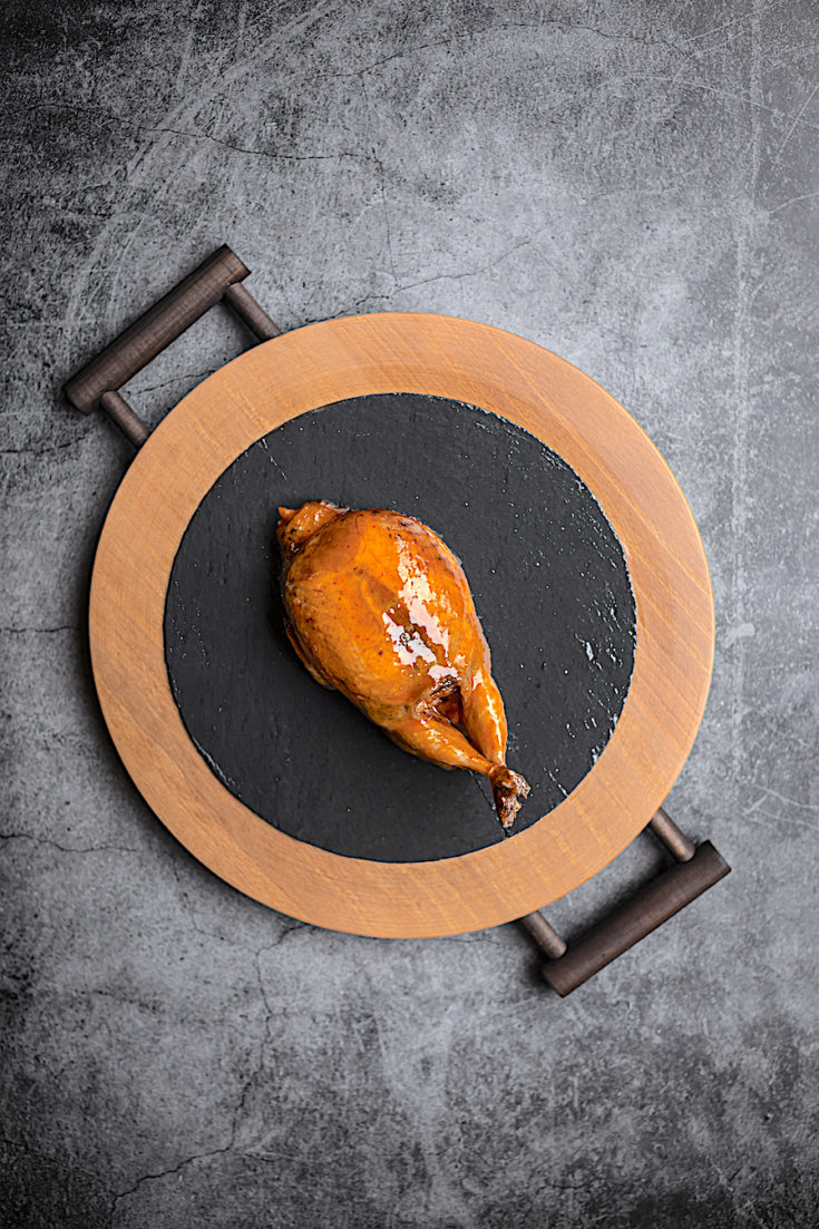 Liquide - Roast pigeon stuffed with Morteau @Ilya Food Stories